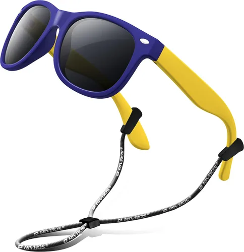Lentes de sol de goma Rivbos RBK004, flexibles, para niños lentes para bebés y niños de 3-10 (vidrio espejado disponible).