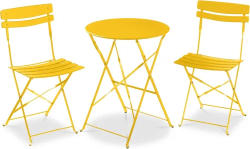 Miniatura 15 de Best Choice Products Juego de 3 piezas de bistró, diseño plegable que ahorra espacio, acero sólido, juego de muebles de patio al aire libre con 2