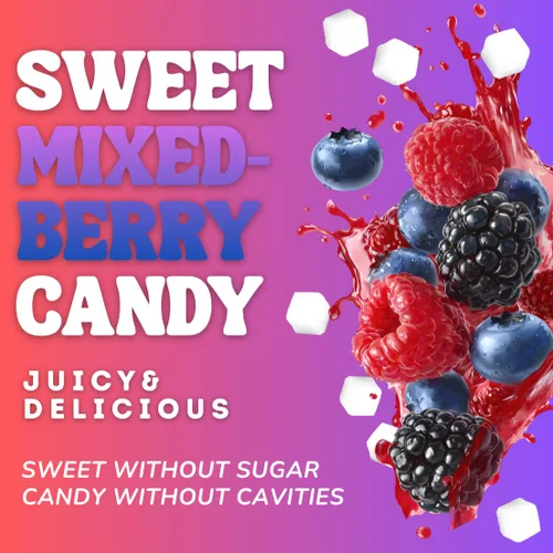 Miniatura 3 de Xylipop Mezcla de bayas – Caramelo de xilitol apto para los dientes Hecho con 3 ingredientes orgánicos Sin azúcar y vegano Golosina segura