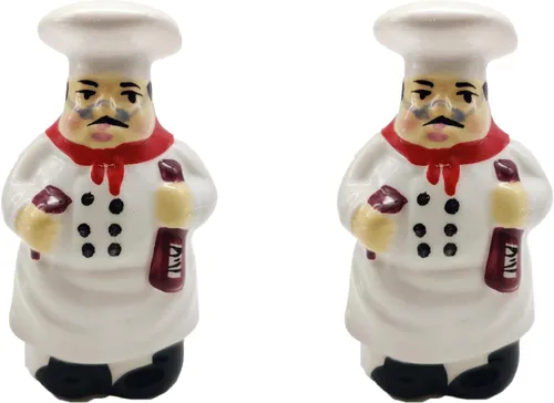 Miniatura 12 de ACK Viva Collection - Juego de sal y pimienta de cerámica pintada a mano con lunares rojos, recargable, 3-1/2 pulgadas de alto, decoración de cocina