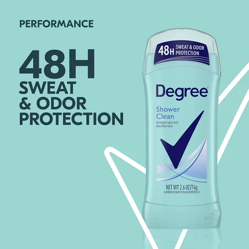 Miniatura 4 de Degree Desodorante Antitranspirante Original Shower Clean Protección contra Sudor y Olor de 48 Horas Antitranspirante para Mujeres 2.6 oz