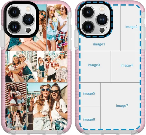 Miniatura 24 de Funda de teléfono personalizada para iPhone 14 Pro Max personalizada con collage de múltiples imágenes, resistente a los golpes, funda protectora