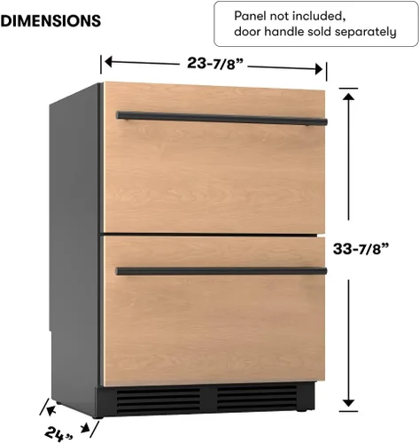 Miniatura 3 de Zephyr Presrv - Cajones de refrigerador de doble zona listos para panel de 24 pulgadas, refrigerador de vino y bebidas, enfriador de vino, bar