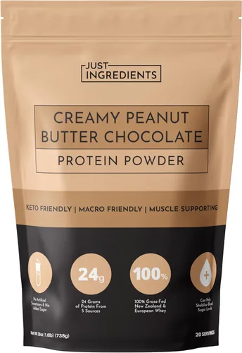 Miniatura 25 de Proteína en polvo de chocolate – Mezcla de 30 porciones con suero de leche 100% alimentado con pasto y proteínas vegetales orgánicas – rico sabor a