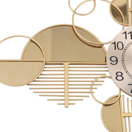 Miniatura 6 de Reloj de pared grande, 33 pulgadas de largo x 17 pulgadas de alto, moderno reloj de pared silencioso con esfera dorada, reloj retro de metal