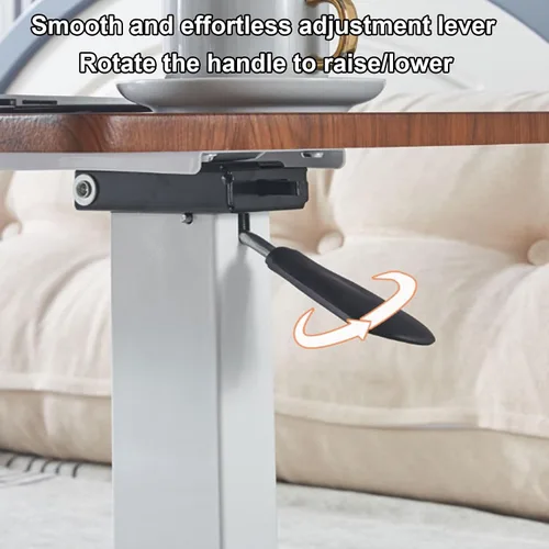 Miniatura 9 de Sude Table - Mesa auxiliar pequeña, mesa auxiliar movible, fácil de montar, resistente a los arañazos, altura ajustable, mesa de noche con ruedas