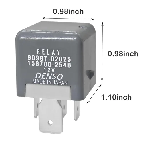 Miniatura 2 de Relé 90987-02025, 156700-2540 reemplazado 90080-87024 156700-2960 567-0003 Relé de potencia automotriz de 4 pines de 12 V, compatible con vehículos
