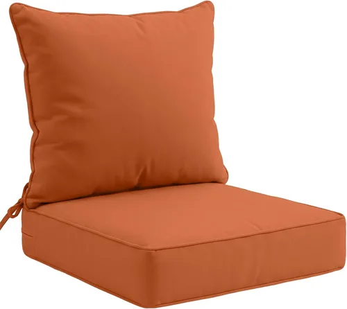 Miniatura 38 de EAGLE PEAK Juego de cojín para asiento profundo de patio al aire libre, 25 x 25 x 5 pulgadas, cojín de respaldo para silla de 2 piezas, juego de 2