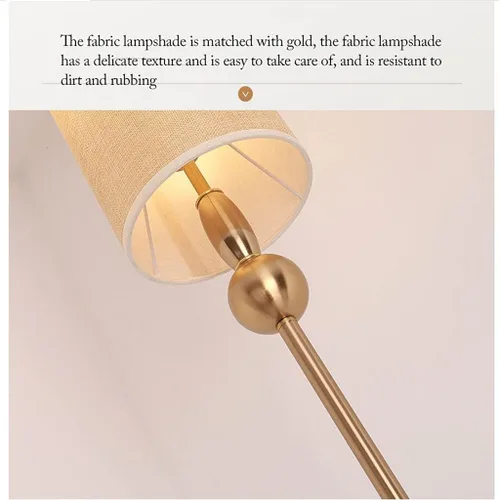 Miniatura 3 de VVABRA Lámpara de pie moderna lámpara de pie industrial ajustable con pantalla de tela, lámpara de pie para dormitorio, sala de estar, lámpara