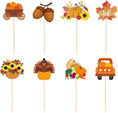 Miniatura 6 de Decoraciones de fiesta de cumpleaños de otoño, calabaza, arce, girasol, pavo, cosecha, granja, suministros de fiesta, pancarta de feliz cumpleaños