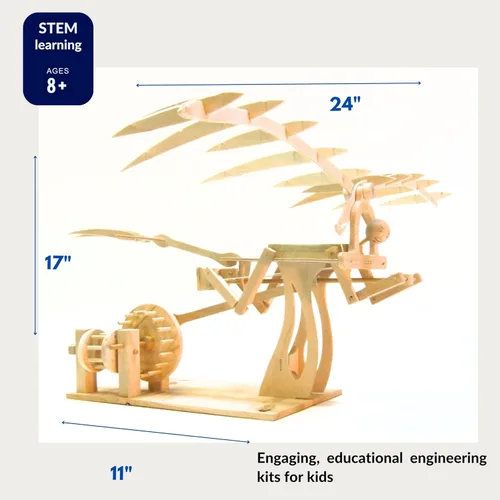 Miniatura 6 de Pathfinders Leonardo DaVinci, kit para armar ornitóptero de madera.