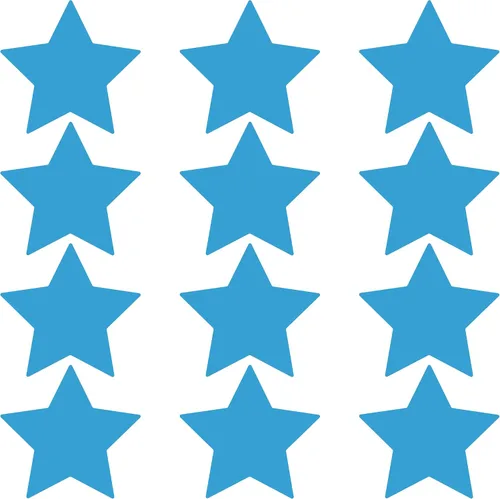 Miniatura 60 de LiteMark Durable Stars, calcomanía roja brillante de 5.5 pulgadas, uso en hormigón liso, azulejos, vidrio, paquete de 8 estrellas Rojo