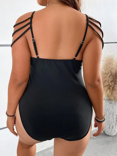 Miniatura 2 de SOLY HUX Women's Plus Size Bodysuit Criss Cross Front Spaghetti Strap Cami Bodysuit Tops