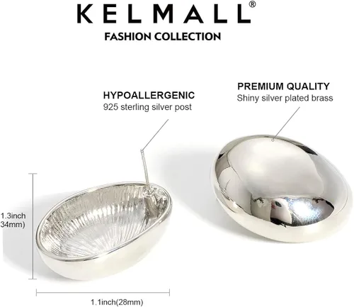 Miniatura 7 de KELMALL Aretes de aro gruesos de oro para mujer, aros abiertos gruesos de gran tamaño, ligeros, poste de plata de ley 925