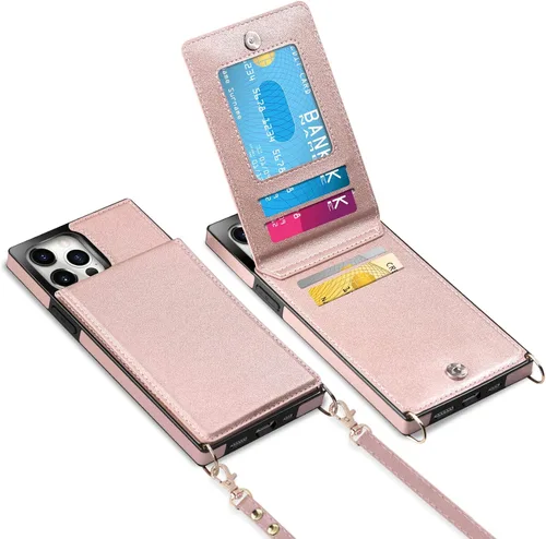 Miniatura 31 de Vofolen Funda para iPhone 11 con tarjetero con bloqueo RFID, correa ajustable, cierre magnético, resistente, a prueba de golpes, funda protectora