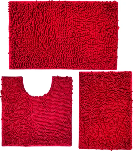 Miniatura 10 de Alfombra de baño azul, súper suave, antideslizante, lavable a máquina, se seca rápidamente, juego de baño ultrasuave de 3 piezas cian-azul