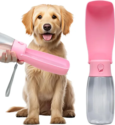 Miniatura 15 de Botella de agua para perros, cuenco de agua de viaje para cachorros, dispensador de agua portátil a prueba de fugas para cachorros, botella de agua