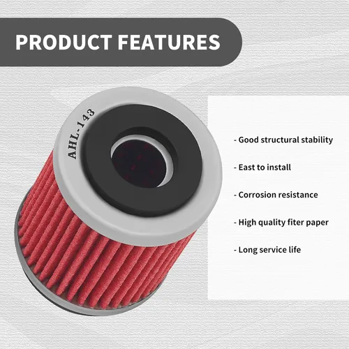 Miniatura 2 de AHL Filtro de aceite 143 3UH-E3440-00 compatible con Yamaha YJ125 Vino 125 2004-2009 YFM225 Moto-4 225 1986-1990 YFM250 Bruin 230 2005-2006 YFMM250