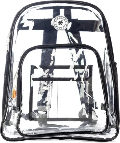 Miniatura 4 de K-Cliffs Large Transparent Backpack Clear Heavy Duty School Bag Durable Student Bookbag See Through Vinyl Daypack Workbag