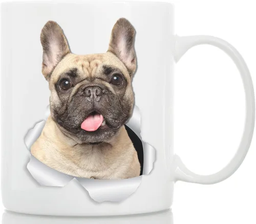 Miniatura 8 de Taza negra de bulldog francés – Taza de café divertida de cerámica – Regalo perfecto de bulldog francés – Bonita taza de café novedosa – Gran