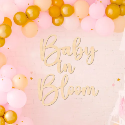Miniatura 8 de Baby in Bloom - Decoraciones de madera para baby shower, letrero de madera para decoración de pared de bricolaje, telón de fondo de revelación