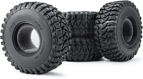 Miniatura 4 de 4 unids 2.2 '' neumáticos de goma OD con espuma 4.921 in para 1:10 RC Crawler Axial Wraith 90048 RR10 RC coche