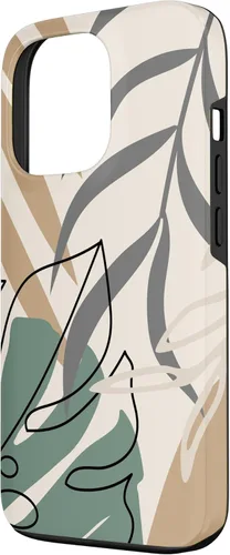 Miniatura 2 de Funda abstracta minimalista exótica para iPhone 13 Pro Tropical Botanical Beige Brown