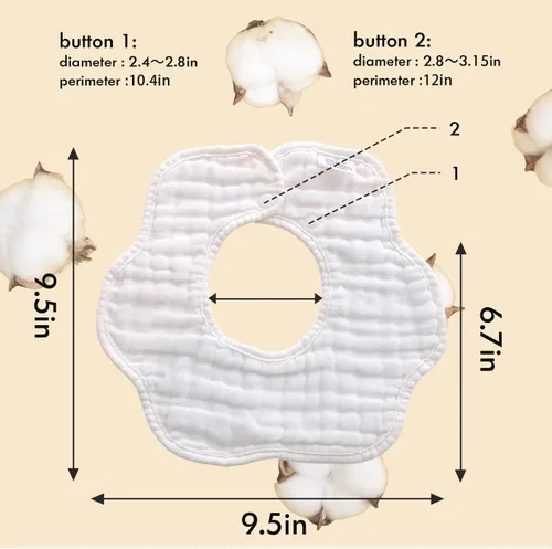 Miniatura 4 de Baberos de muselina para bebés, baberos para babero de dentición para bebé niña o niño de muselina de algodón Azur