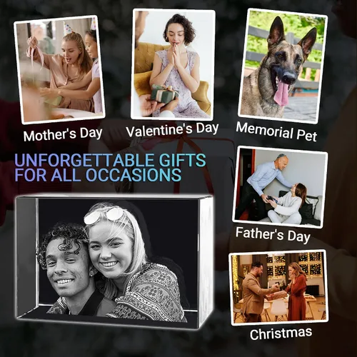 Miniatura 5 de Foto de cristal 3D, regalos personalizados para mujeres, regalos de cumpleaños personalizados para hombres, mamá, ella, él, marido, regalos Paisaje