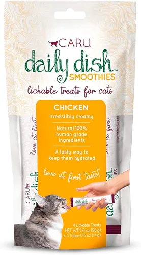 Miniatura 7 de Caru - Batidos diarios para platos - Golosinas de atún para gatos o alimentos para mascotas - Tubos de 0.5 onzas - 4 tubos por paquete - Paquete