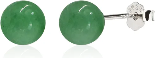 Miniatura 11 de Aretes de Jade con Perno, Aretes de Jade Verde para Mujer, Aretes de Plata de Ley 925 con Perno para Orejas Sensibles, Joyería de Jade para Mujer