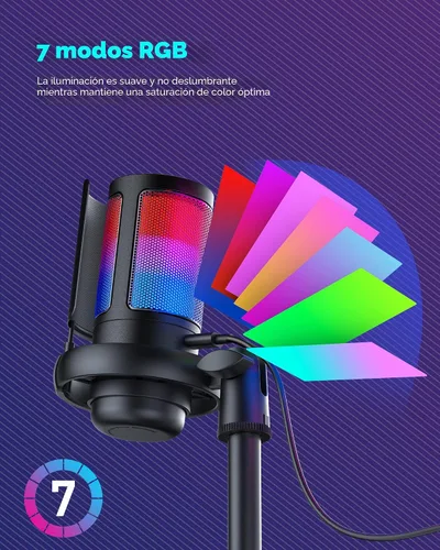 Miniatura 4 de Micrófono para juegos para PC: micrófono USB para Podcasts, Videos y Streaming - Micrófono condensador con silencio rápido y Filtro Pop - Micrófono