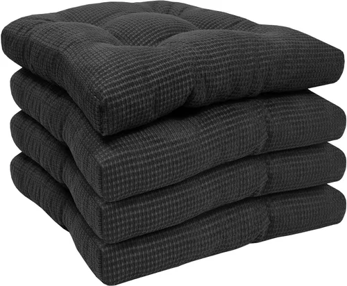 Miniatura 2 de Sweet Home Collection - Cojín de espuma de memoria triturada para silla premium, con capitoné, parte trasera de goma antideslizante con micropuntos