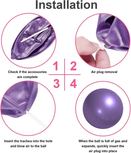 Miniatura 5 de 2 pelotas de pilates de 9.1 in, pelota pequeña de estabilidad para yoga, entrenamiento de núcleo y terapia física, viene con popote inflable