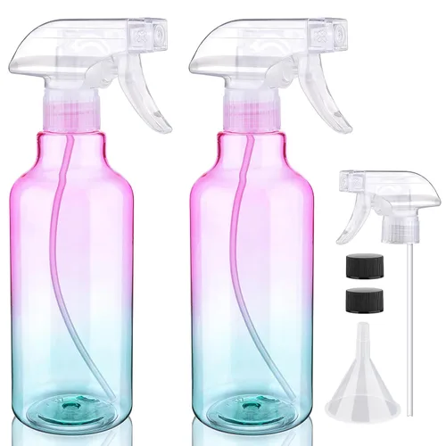 Botella pulverizadora de plástico de 16.9 onzas, botellas vacías de pulverización, contenedor recargable, rociador de gatillo para soluciones de