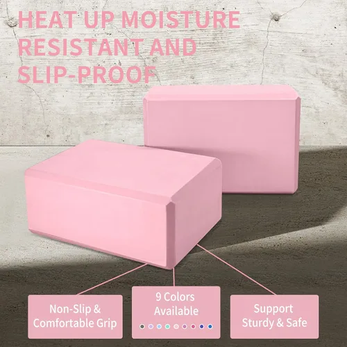 Miniatura 6 de Yoga Block 2 Pack 9"x6"x3", Sturdy Yoga Foam Blocks, High Density & Non Slip Surface for Pilates & Stretching, Fitness Accessories for Stability &