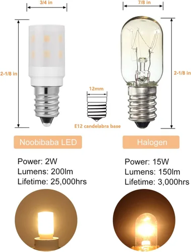 Miniatura 2 de Bombilla de luz para secadora Noobibaba, bombilla para secadora de 120V 10W de repuesto para electrodomésticos GE LG Maytag, bombilla con base