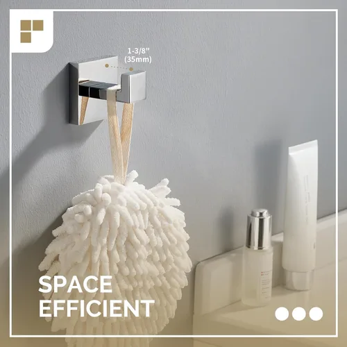 Miniatura 5 de Angle Simple Gancho para toalla de baño, SUS 304 de acero inoxidable para ducha, toalla de baño, colgador de bata, gancho de pared, cromo pulido