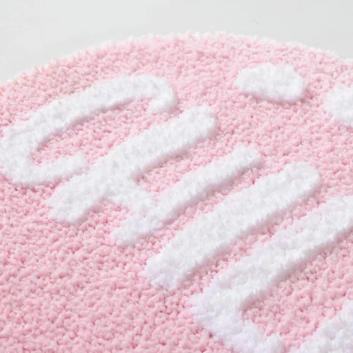 Miniatura 3 de FROZZUR Chill Pill - Tapete de baño, antideslizante, color rosa, para baño, con forma linda, para tina, tapete de felpa lavable, color rosa