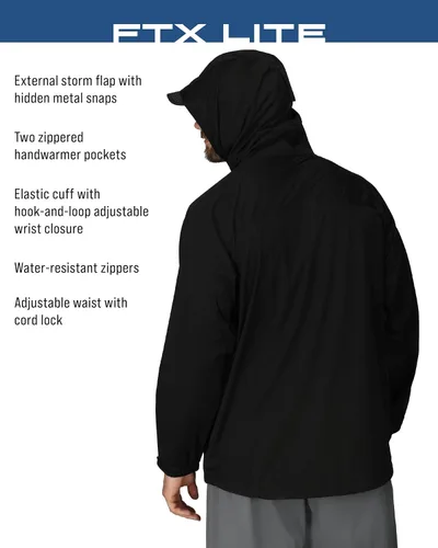 Miniatura 3 de FROGG TOGGS Chaqueta impermeable FTX Lite para hombre, 3 capas, impermeable, transpirable, elástica y cómoda