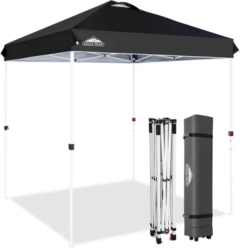 Miniatura 549 de EAGLE PEAK Tienda de campaña desplegable con bolsa de transporte con ruedas, 8 estacas, 4 cuerdas, 4 bolsas de peso, toldo de tienda de campaña