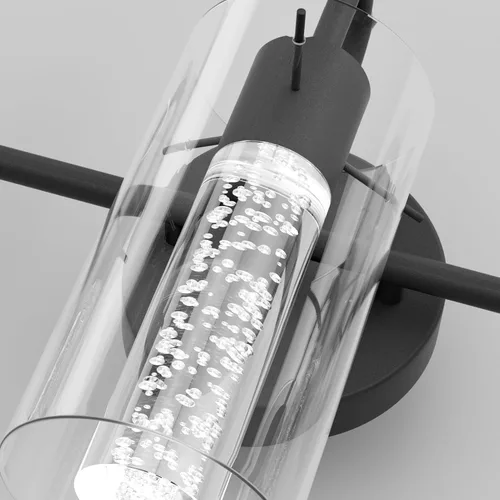Miniatura 3 de Aipsun Lámparas de baño, luces negras de tocador con cristal de burbujas, 3 luces LED modernas, accesorios de iluminación de pared de baño sobre