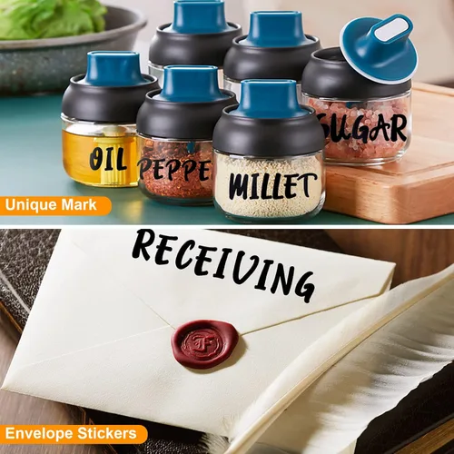 Miniatura 4 de Calcomanías de letras de vinilo con números de buzón, 10 hojas, letras autoadhesivas para dirección de buzón, hogar, negocios, cocina, recipientes