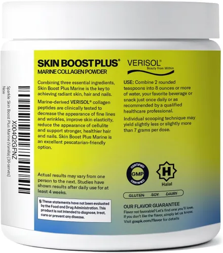 Miniatura 2 de Sparkle Wellness Péptidos de colágeno hidrolizados bioactivos VERISOL derivados marinos Suplemento de colágeno en polvo con vitamina C y ácido