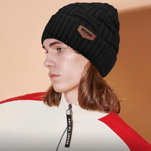 Miniatura 57 de Loritta Gorro de invierno cálido de punto grueso y holgado para hombre