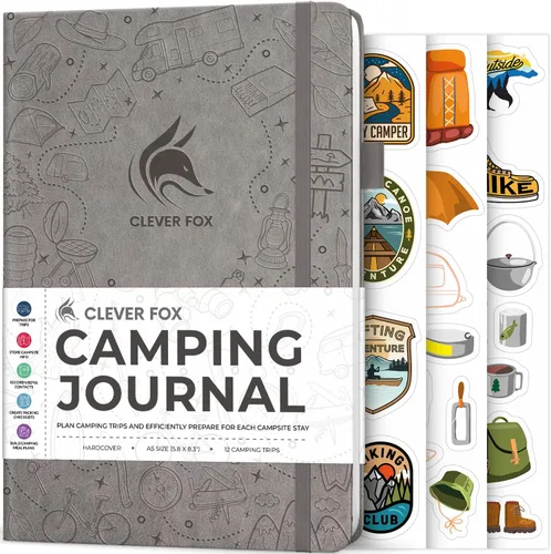 Miniatura 18 de Clever Fox Diario de Campamento – Libro de Registro de Campista y Planificador de Viajes en RV – Diario de Campamento al Aire Libre y Cuaderno