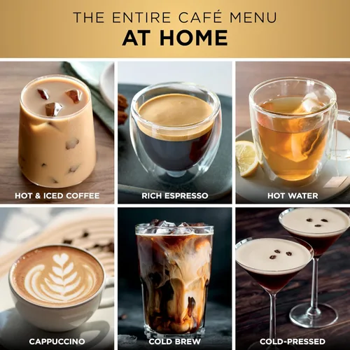 Miniatura 7 de Ninja Luxe Café Pro Series, máquina de café expreso, café por goteo, infusión fría, agua caliente, prensador integrado, molinillo integrado, Acero