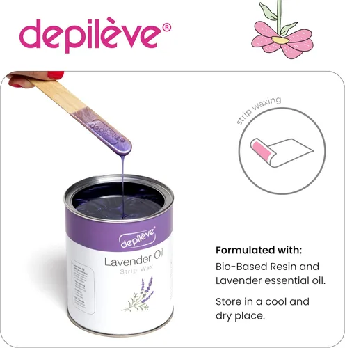 Miniatura 3 de Depileve Tira de cera para depilación - Cera de colofonia de lavanda para pieles sensibles - cuerpo completo - Ideal para áreas delicadas - Tira