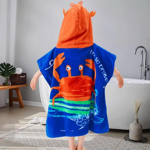 Miniatura 6 de VOOVA & MOVAS Toallas tipo poncho para niños pequeños (2-6 años, 24 x 48 pulgadas), 100% algodón, suave, absorbente, con capucha, perfectas