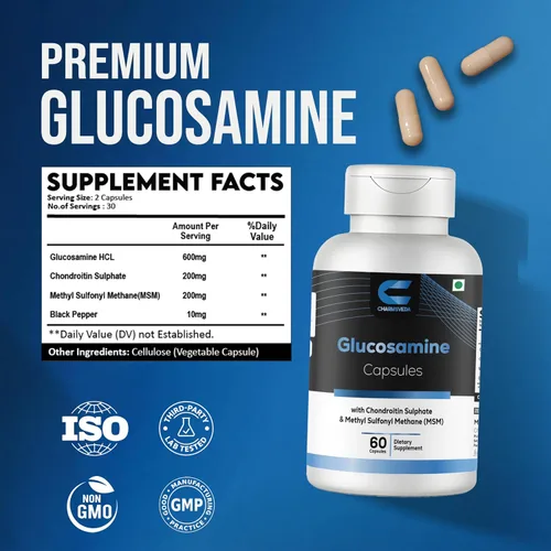 Miniatura 5 de Cápsulas de glucosamina con condroitina y MSM - Apoya la salud de las articulaciones y los músculos, el bienestar general y el apoyo inmunológico*